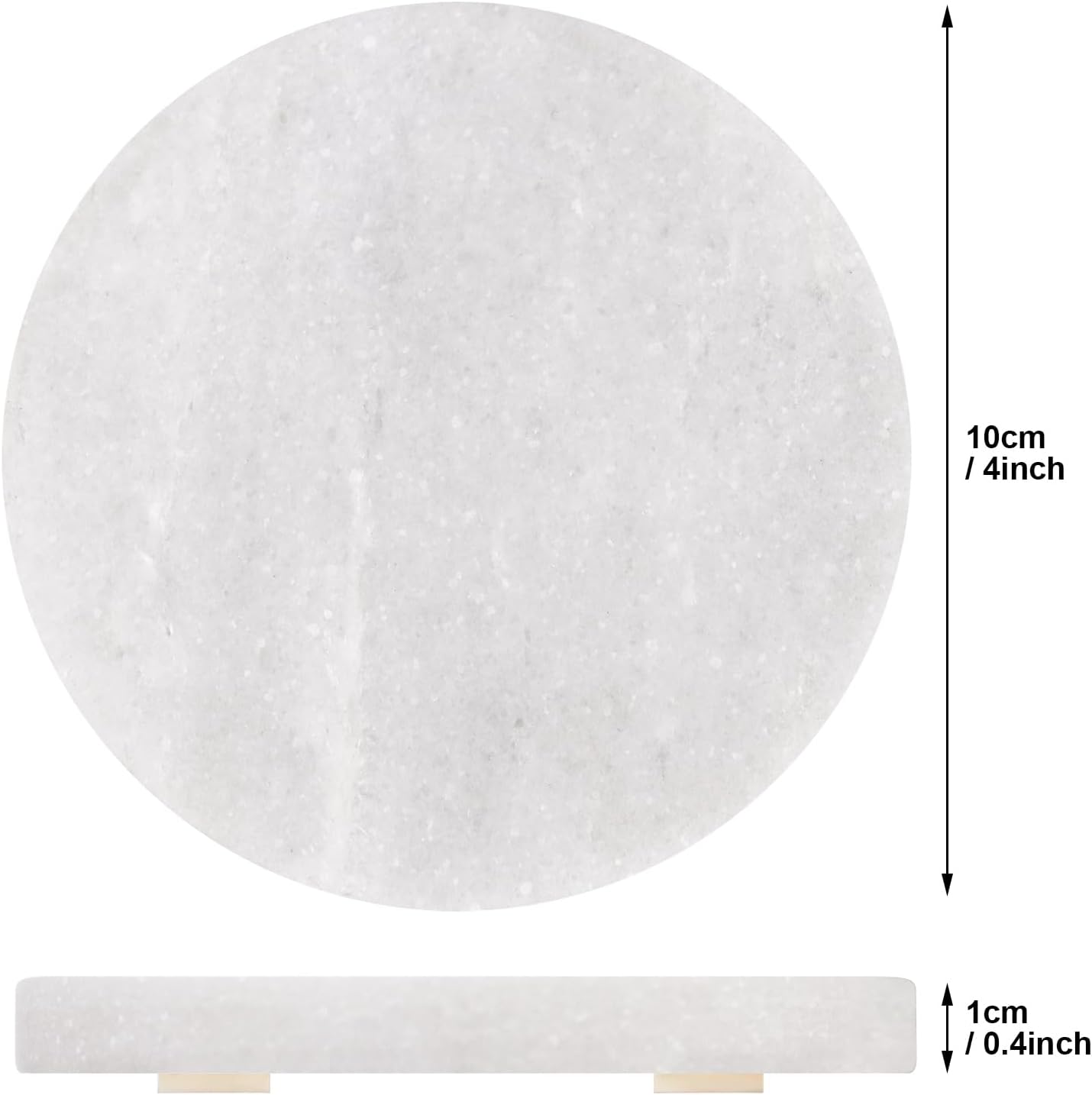 White Marble Coasters / Natural White Color with Bling Particles / Set of 4