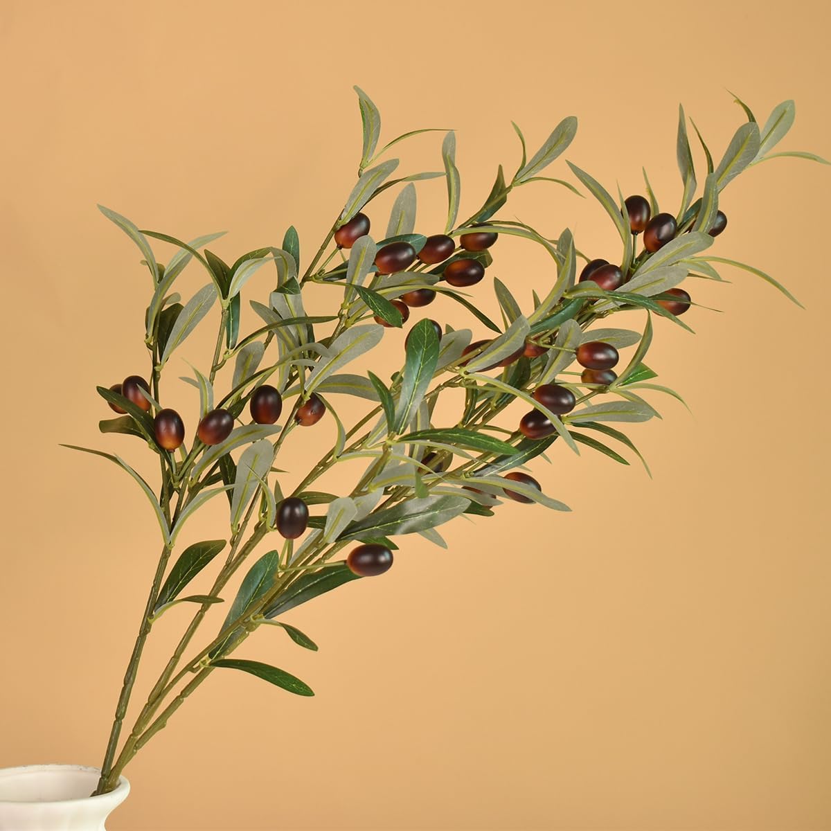 Fake Plants Faux Olive Tree Branches Greenery Stems for Vase Olive Leaf / 31 Inch / Set of 4