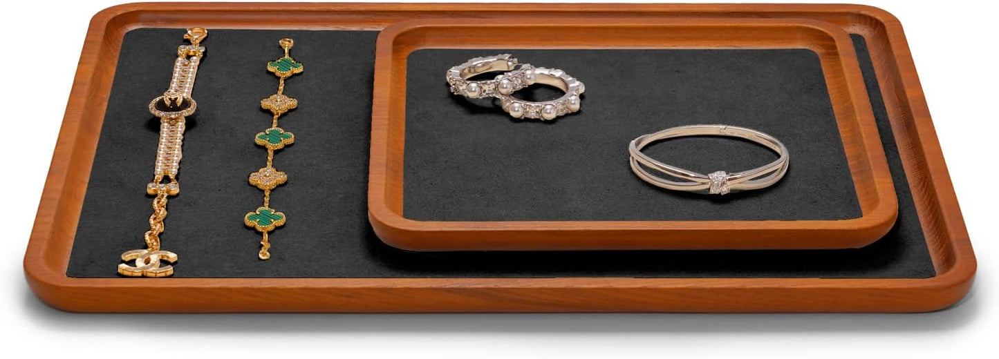 Solid Wood Jewelry Tray Jewelry Display Holder Showcase Watch Display / 7.87 x 7.08 x 0.59 / Grey