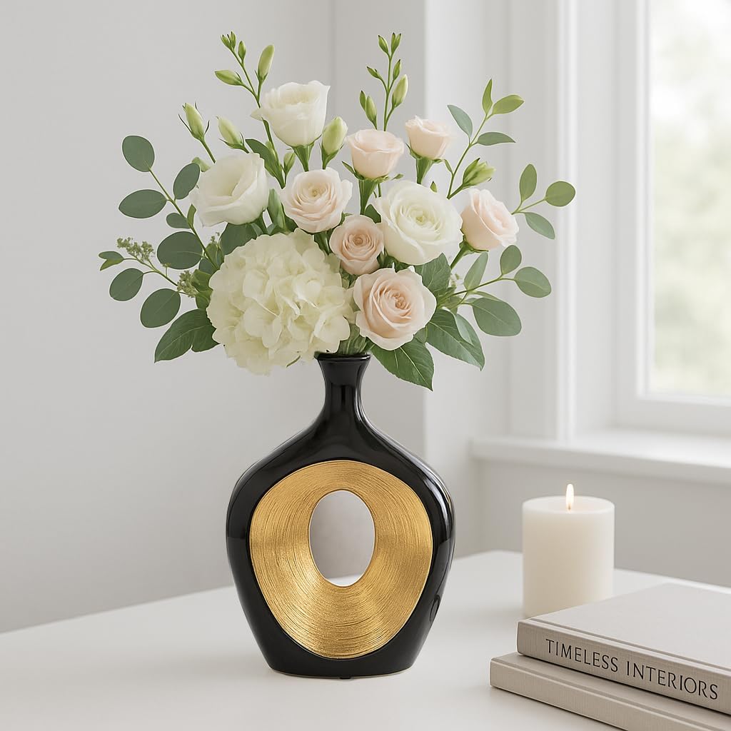 Ceramic Vase / Decorative Flower Holder / Multicolor