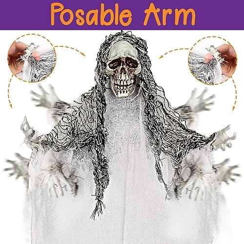 Halloween Hanging Skeleton Ghosts, Halloweens Grim Reapers (3 Pack)