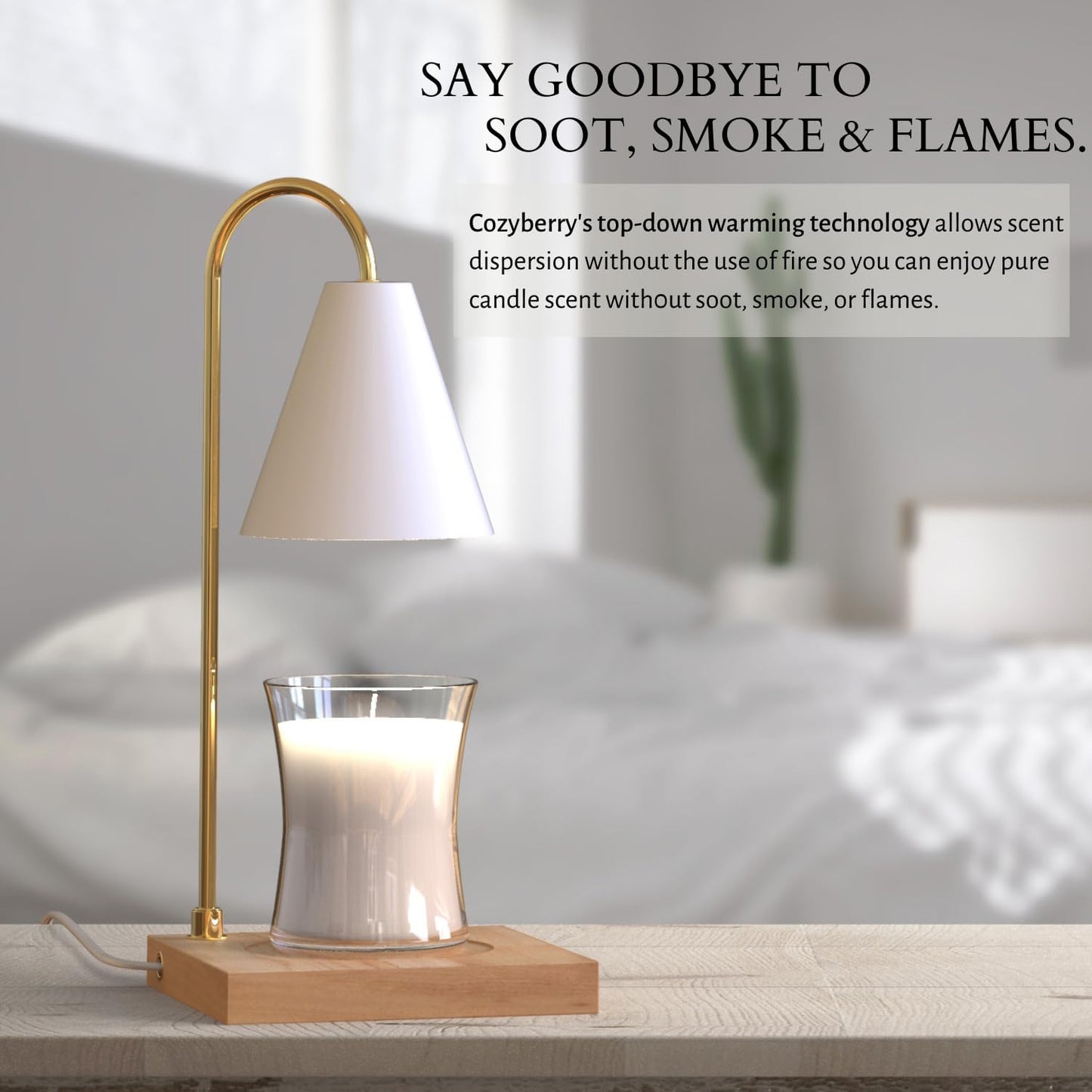 Cozyberry® Candle Warmer Lamp, Timer, Compatible with Yankee Candle Large Jar, Candle Lamp, Dimmable Candle Melter for