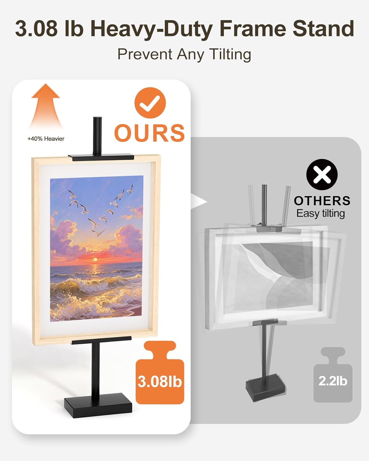 Metal Picture Frame Holder Stand Table / Black