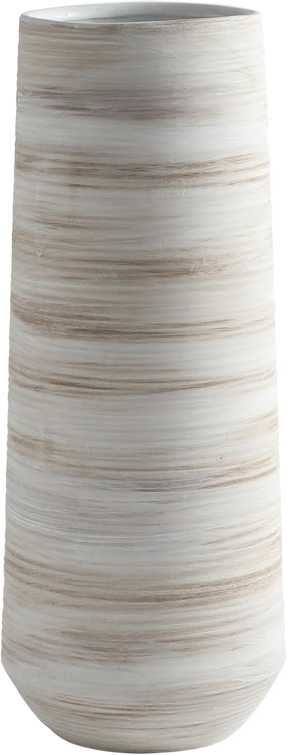 Ceramic Pampas Grass Vase in Minimalist / Cylindrical-white-13 / 13 Inch