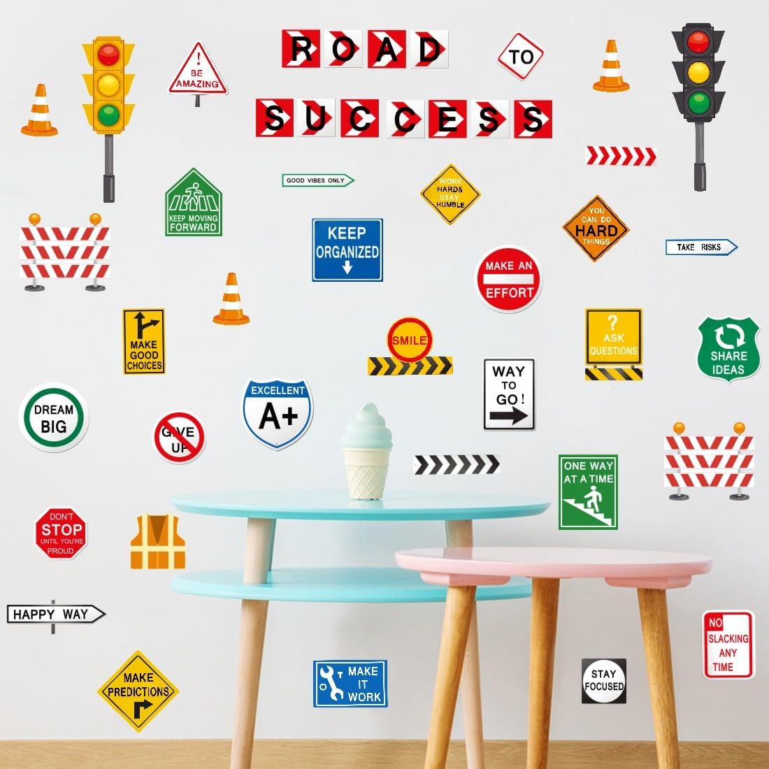 Wall Decal / Inspirational Quote Traffic Sign Vinyl Wall Stickers / Road To Success
