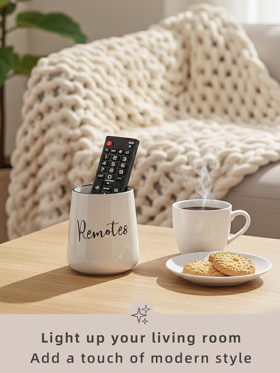 Ceramic Remote Control Holder / White