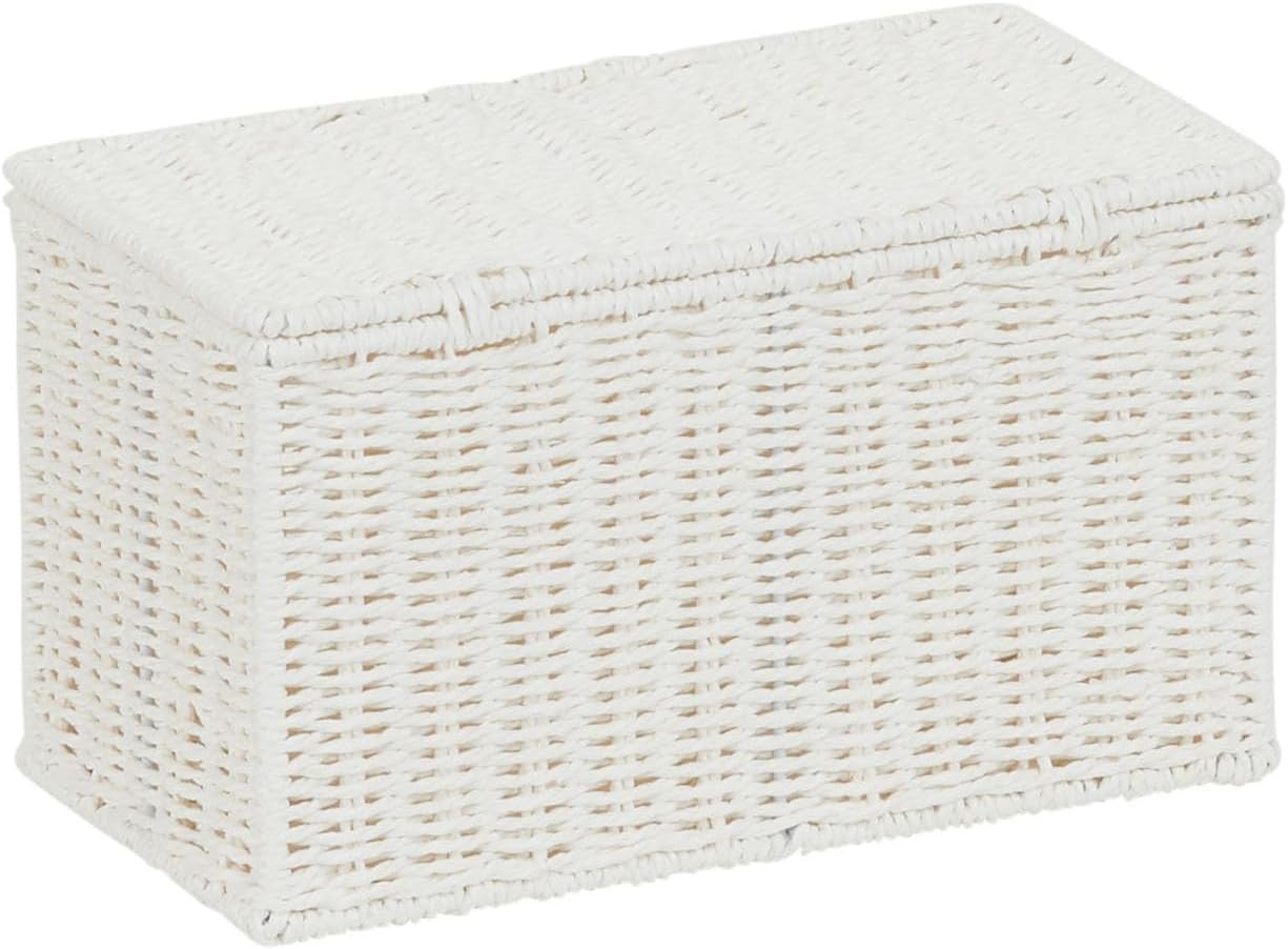 Wicker Basket / Multipurpose Storage Basket / White / Small
