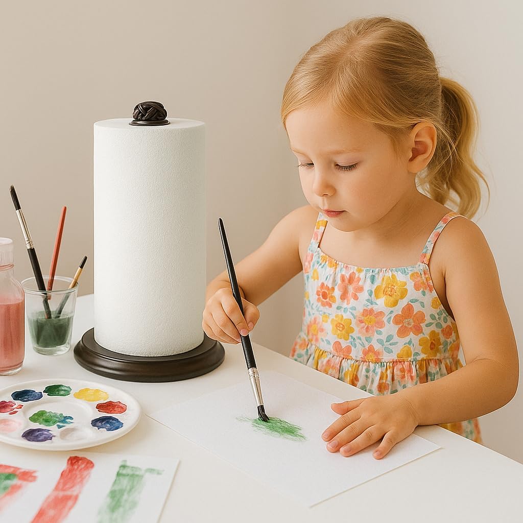 Paper Towel Holder Stand for Countertop, Decorative Freestanding | Paper Towel Holder with Non-Slip Weighted Base