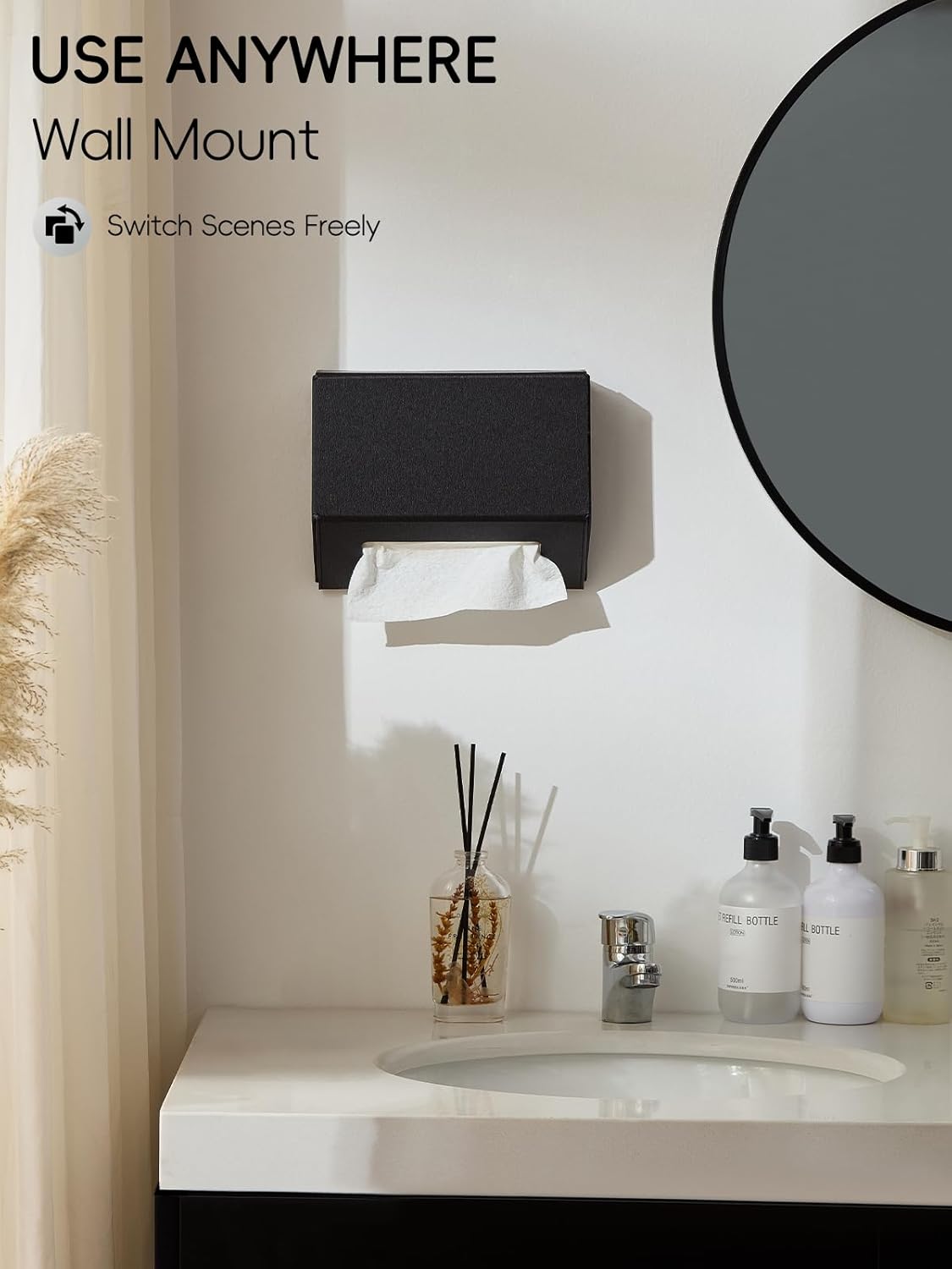 Hand Towel Box Cover Holder / Plain-stardust Black / Plain Style