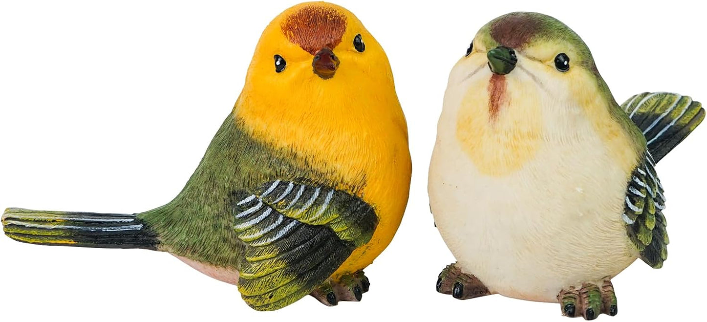 Birds Statue / Small Decorative Birds Figurine / Realistic / Set of 2