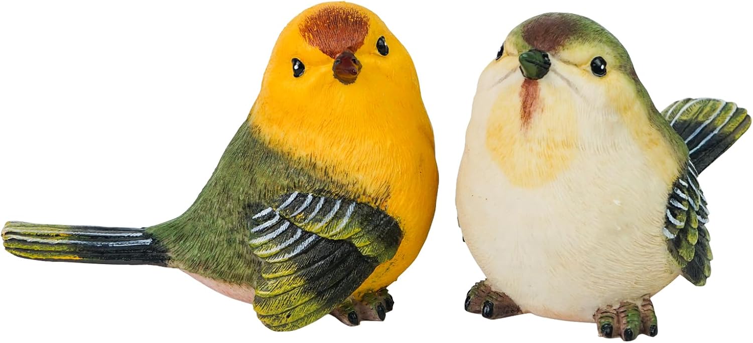 Birds Statue / Small Decorative Birds Figurine / Realistic / Set of 2