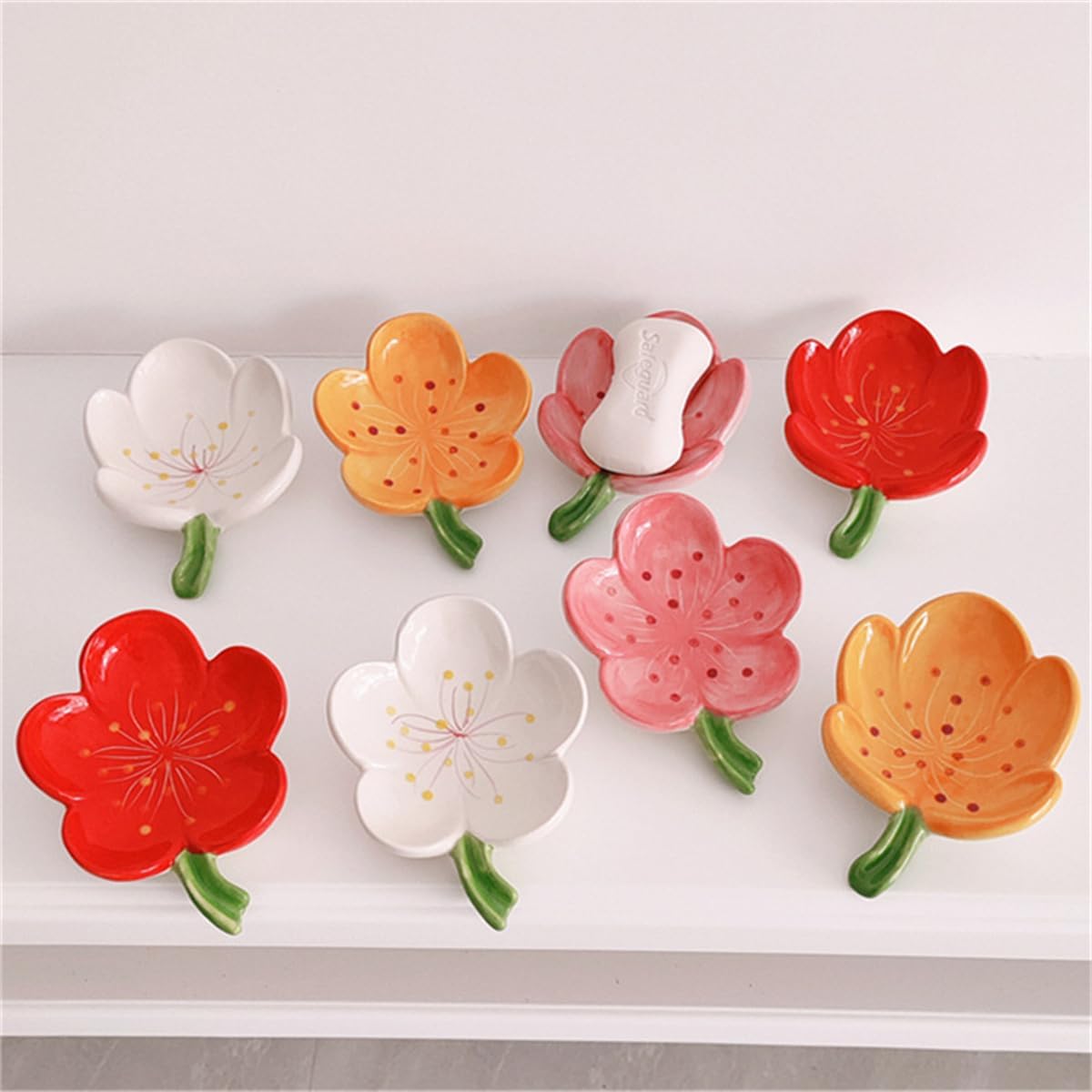 Flower Shape Soap Dish / Tulip, Red