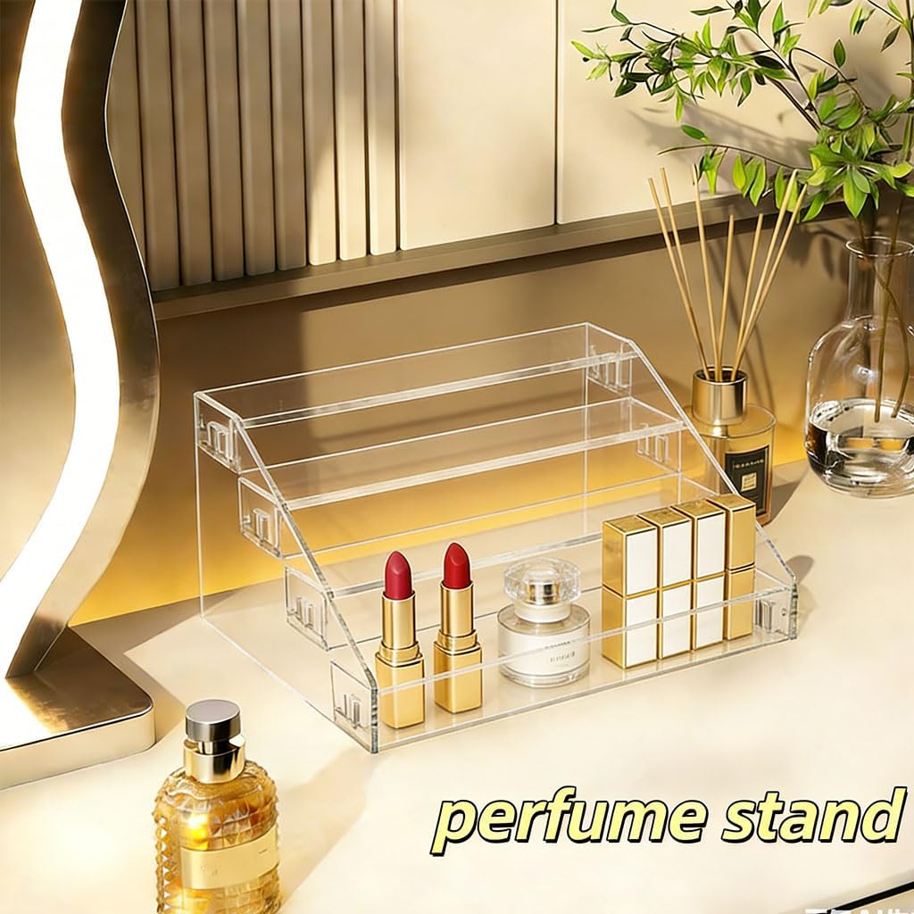 12 Inchs Acrylic Tiered Display Stand Acrylic Riser Display Shelf Stands for Cosmetic Nail / 4 Tier