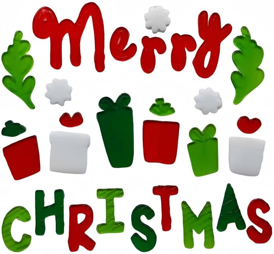 Gift&Fun 4sheets Christmas Gel Window Clings, Holiday Decorative Stickers with Santa, Snowman, Snowflakes, 7.9x7.9 Inch(Christmas Window Gel Cling Snowman