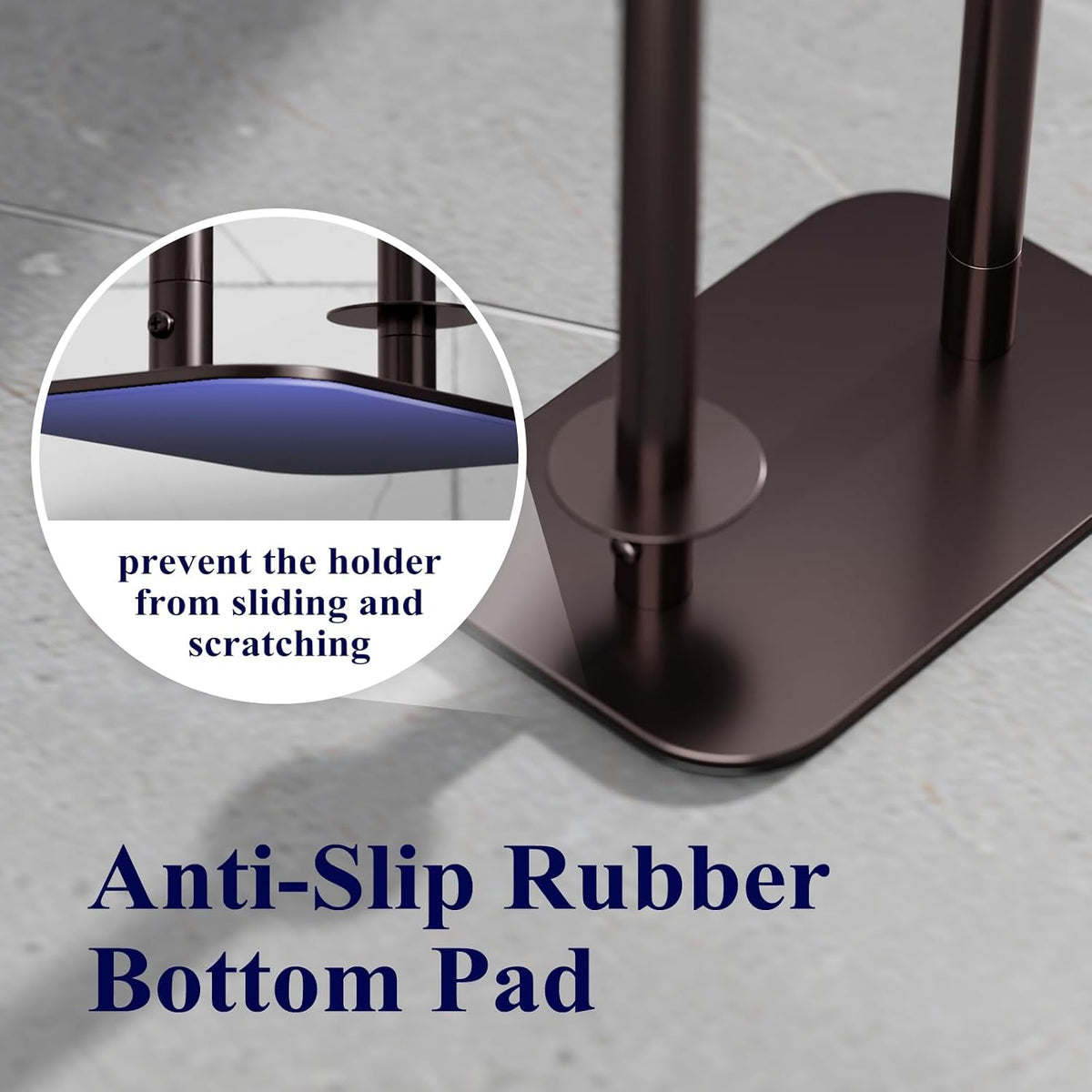 Kitsure Metal Toilet Paper Holder Free Standing, Medium, Brown | Rustproof Toilet Paper Stand for 4 Rolls, Bathroom