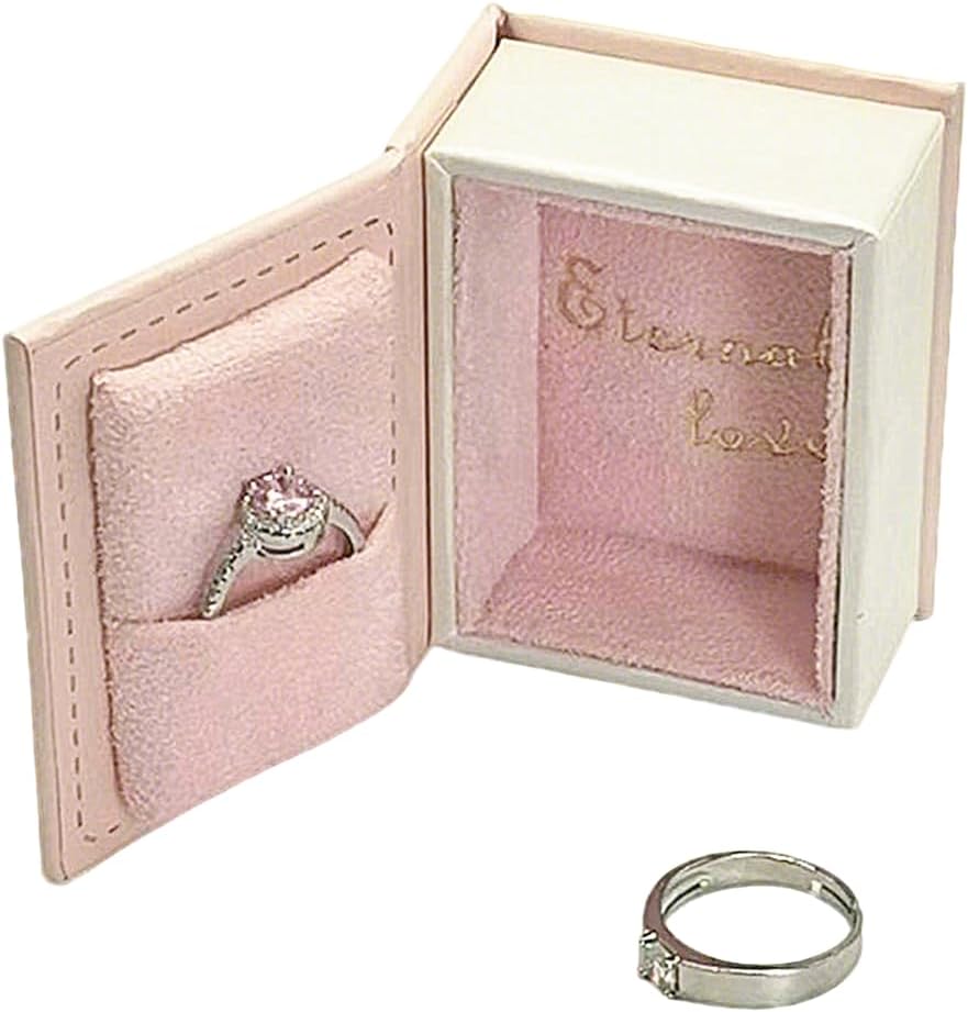 Book Shaped Ring Box / Dusty Pink-book
