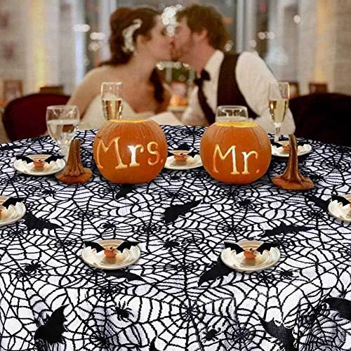 Rectangular Halloween Tablecloth, Halloween Bat Spider Web Tablecloth Decor