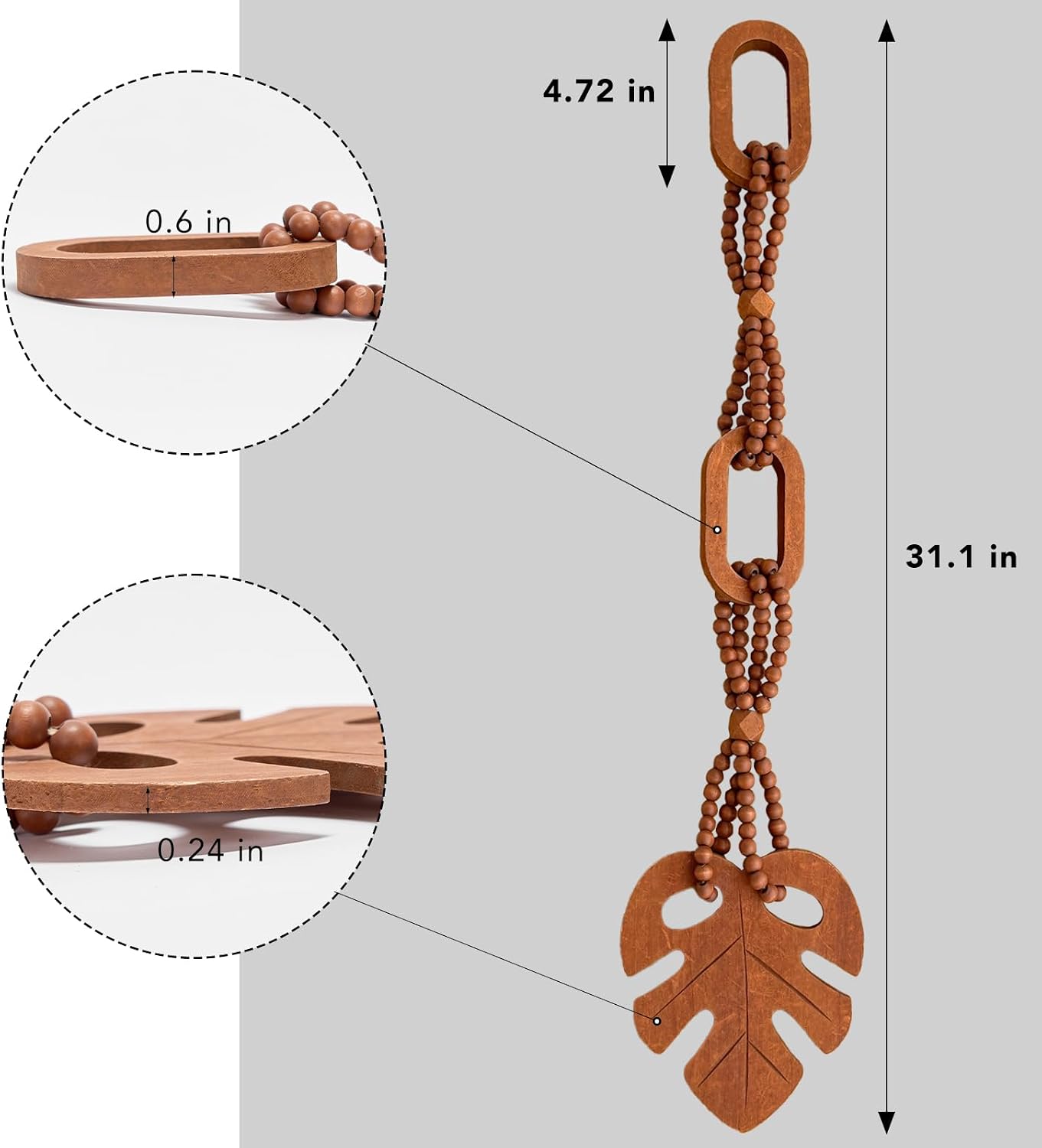 Knot Beaded Garland Decor / Brown