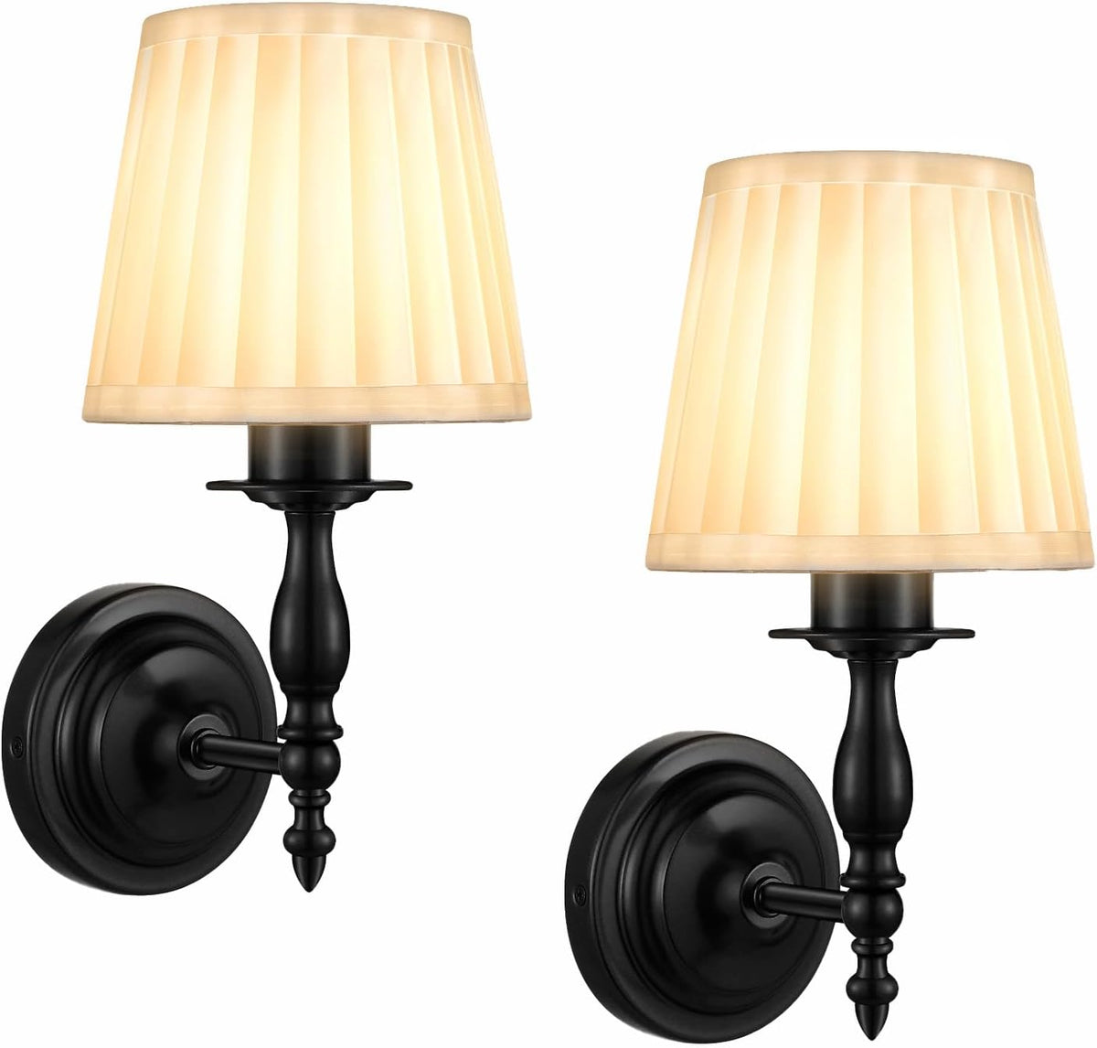 10000mAh Battery Operated Wall Sconce Set of 2,Rechargeable Wall Sconces set of Two,Vintage Black Sconces Wall