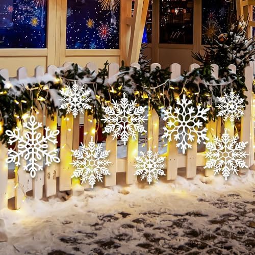 kockuu Large Christmas Hanging Snowflakes Decorations Outdoor for Tree