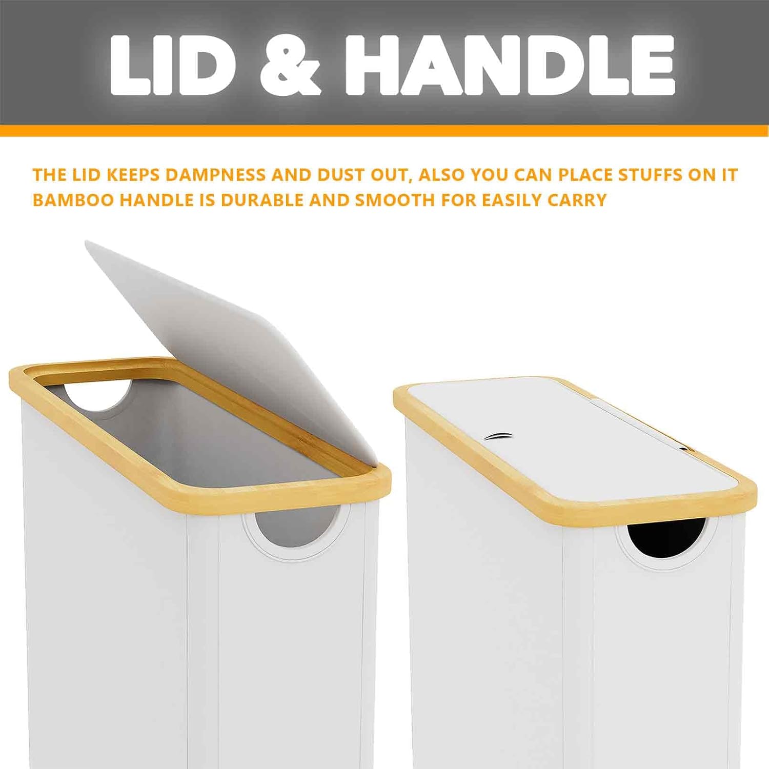 SpaceAid Extra Large Toilet Paper Storage with Lid, Hold up to 24 Regular Rolls or 18 Mega Rolls, Slim Toilet Paper