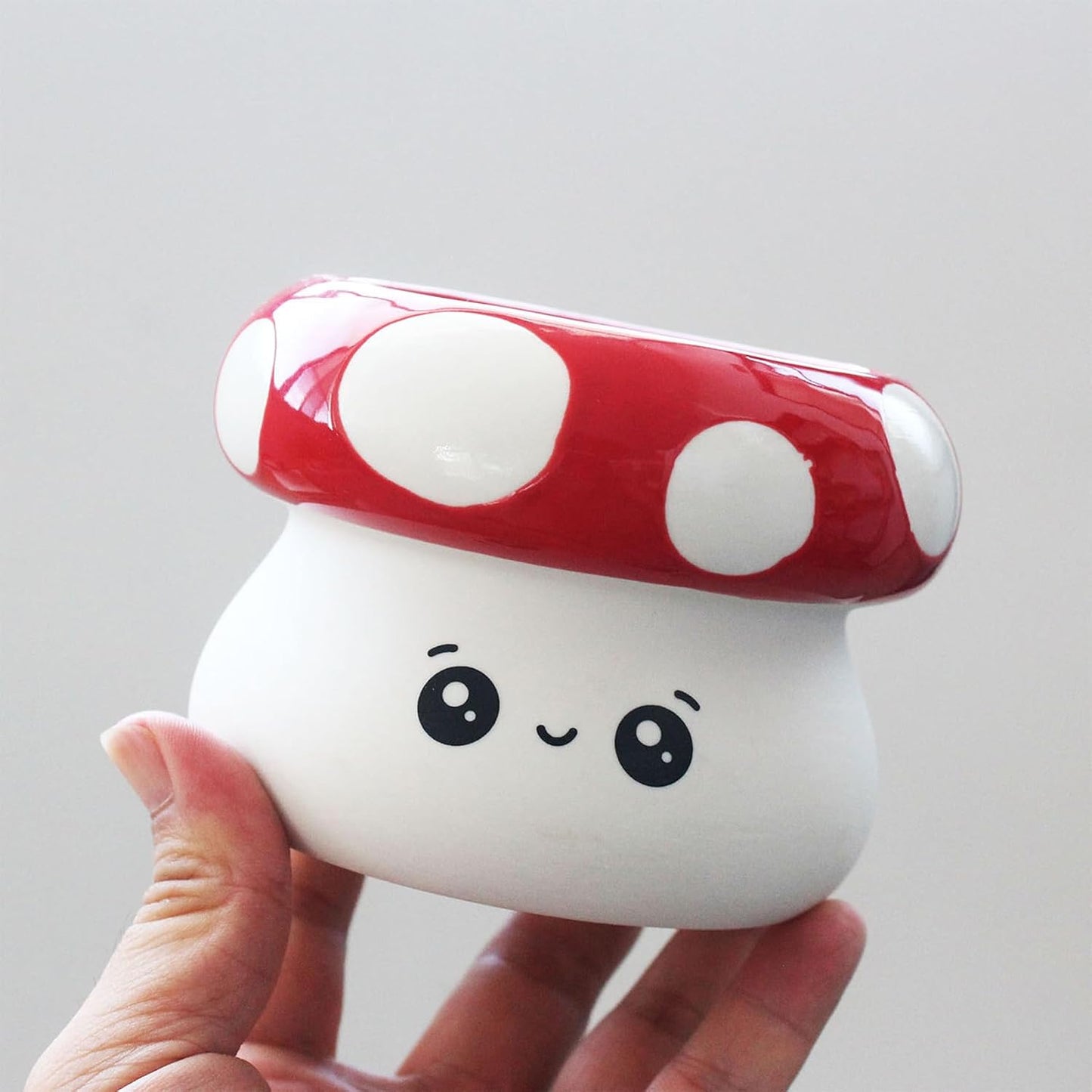 Ceramic Mushroom Planter Pot / Red