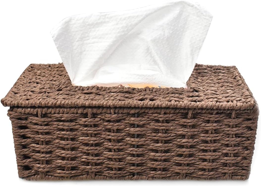 Decorative Rattan Woven Tissues Box Holder / Coffce Large