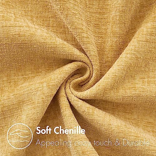 MIULEE Soft Chenille Throw Pillow Covers Gold 16x16 Inch Pack of 2