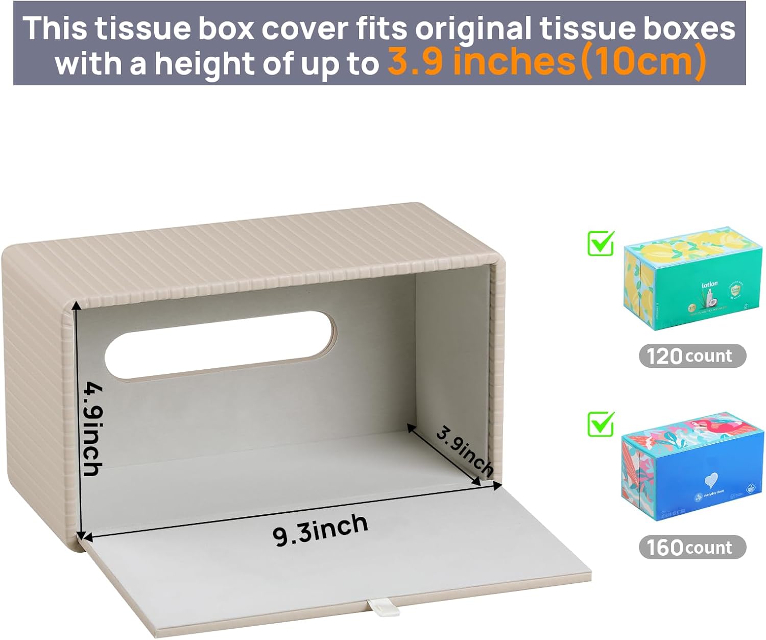 Rectangle Tissue Box Holder / Beige