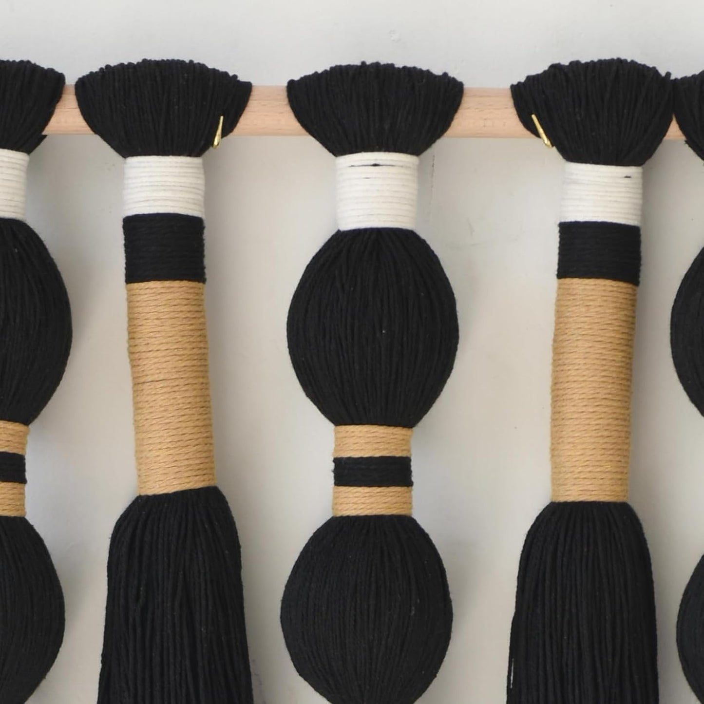 Macrame Wall Hanging Sphericity Cotton Tassels Textile Hanging Geometric Yarn Wall / Black1 / Black