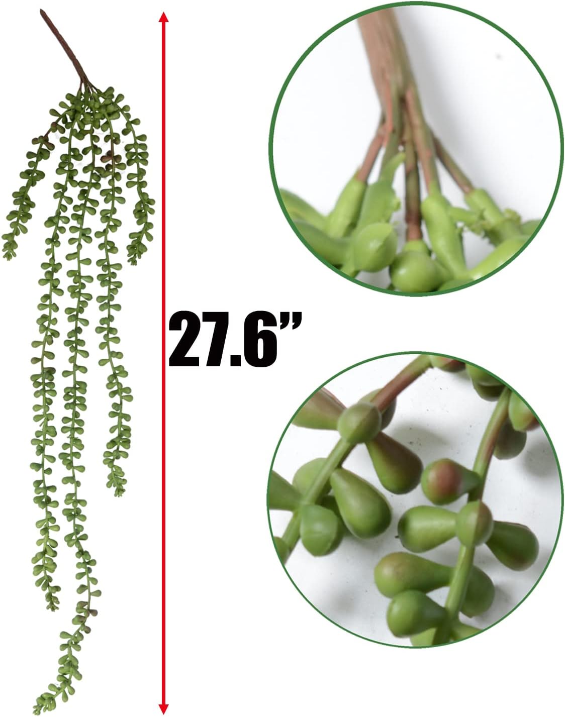 String of Pearls Plant Artificial Hanging Succulents Plants / Green / Set of 3