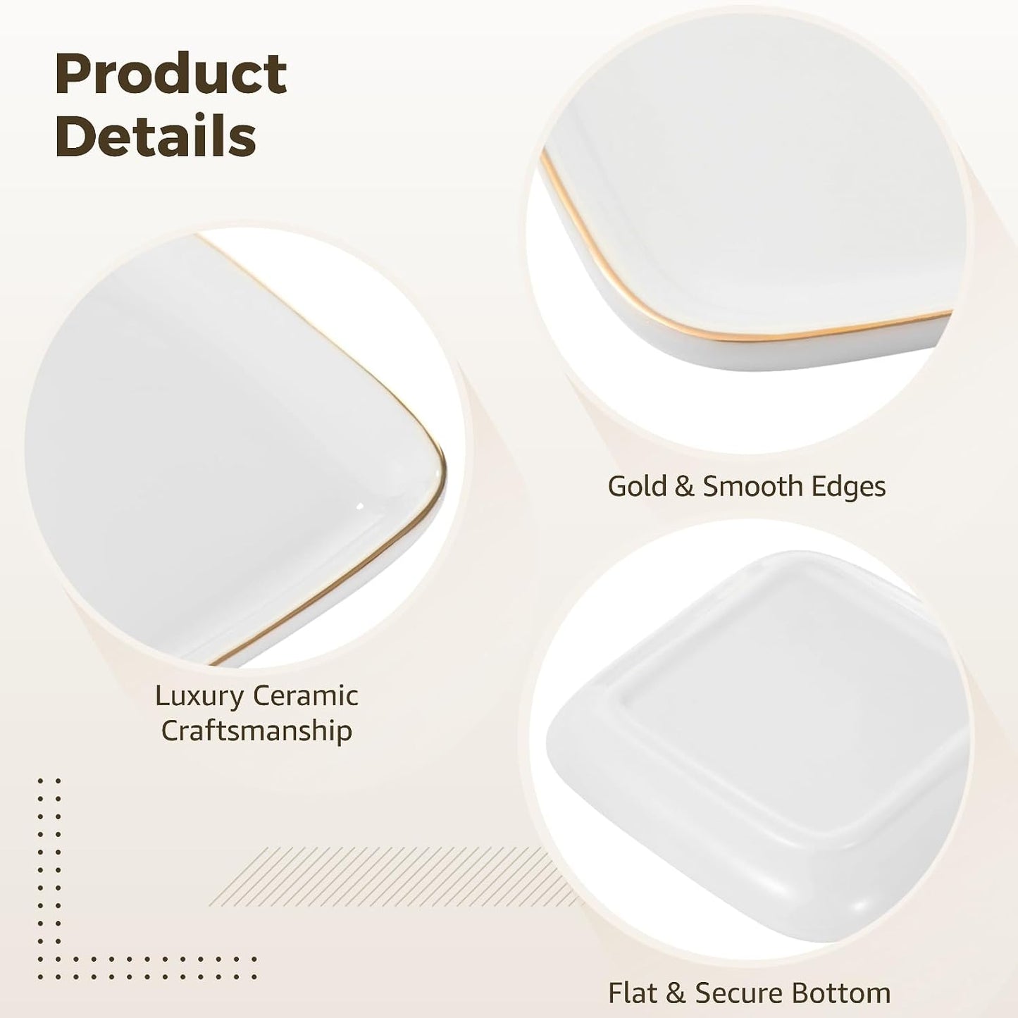 Ceramic Jewelry Tray / 4.5 Inch / Set of 12