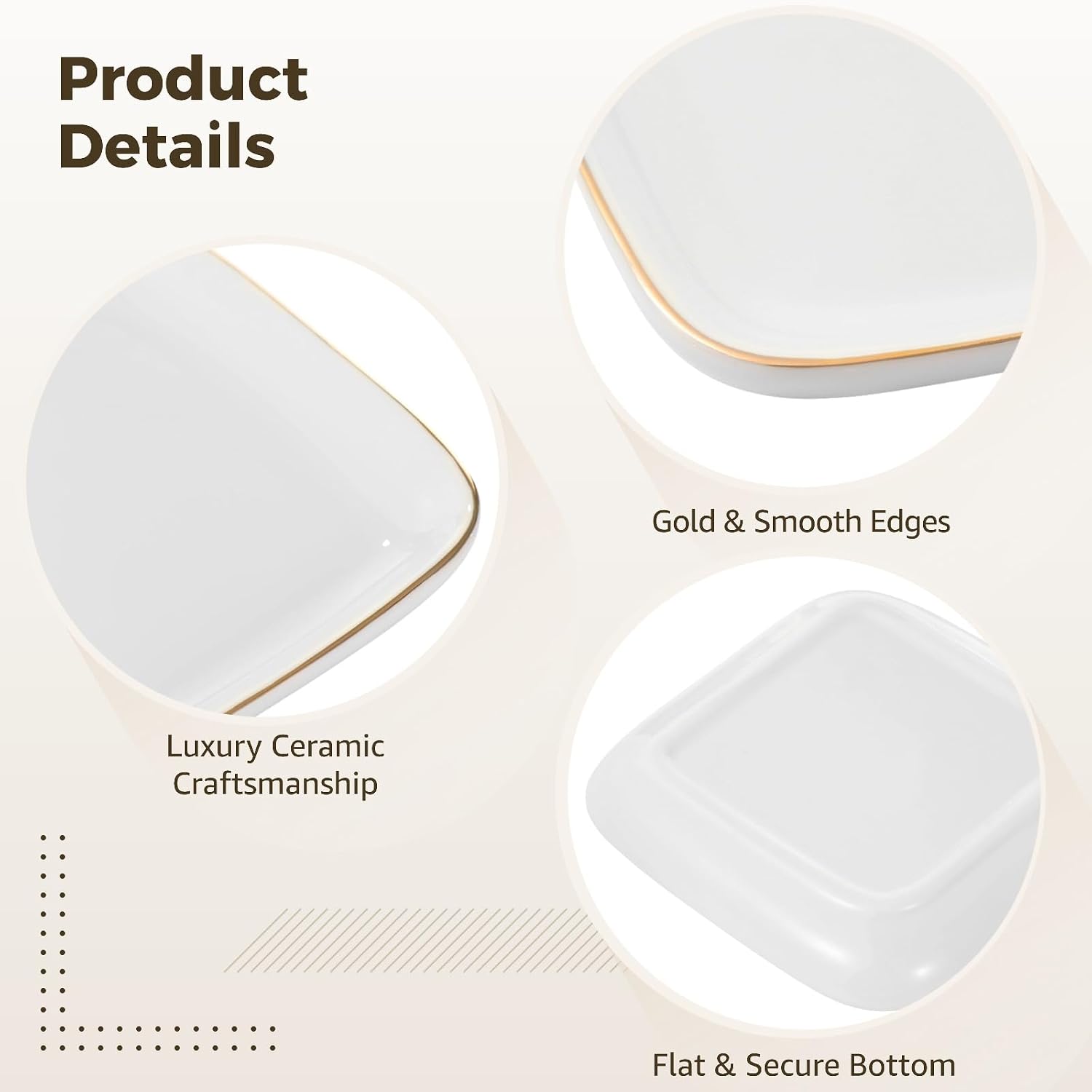 Ceramic Jewelry Tray / 4.5 Inch / Set of 12