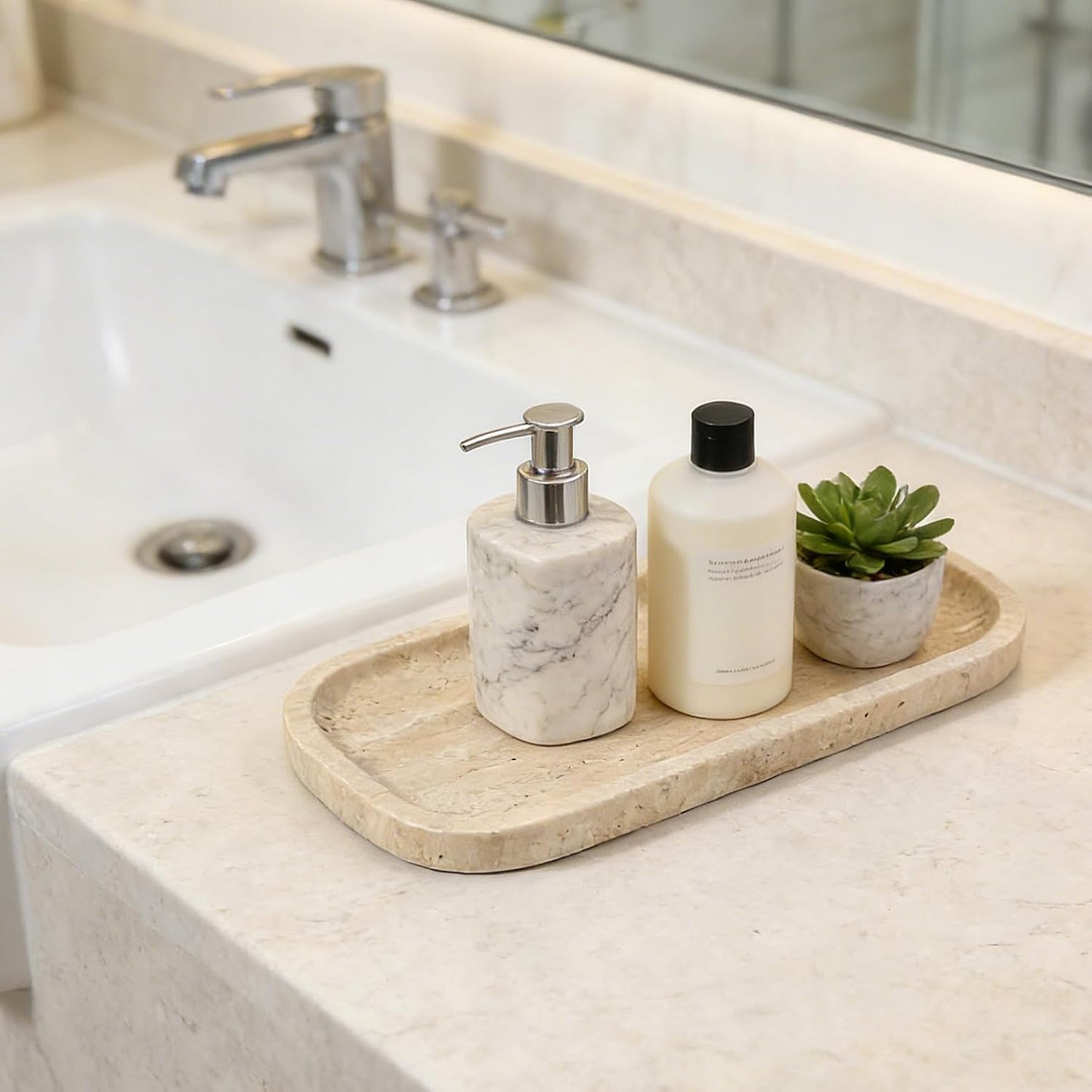 Tray / Marble Vanity Tray / 10 x 4.72 / Travertine