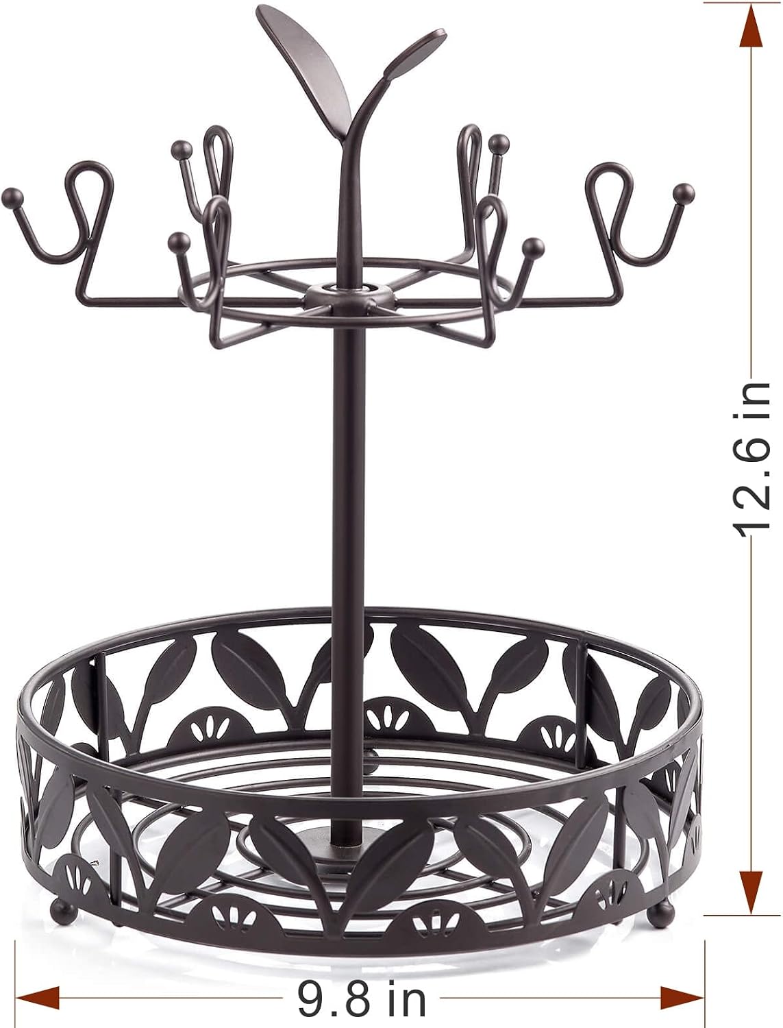 ALLCENER Mug Tree Countertop, Rotatable Mug Holder Stand with 6 Hooks for Coffee Bar Counter Cabinets and Kitchen