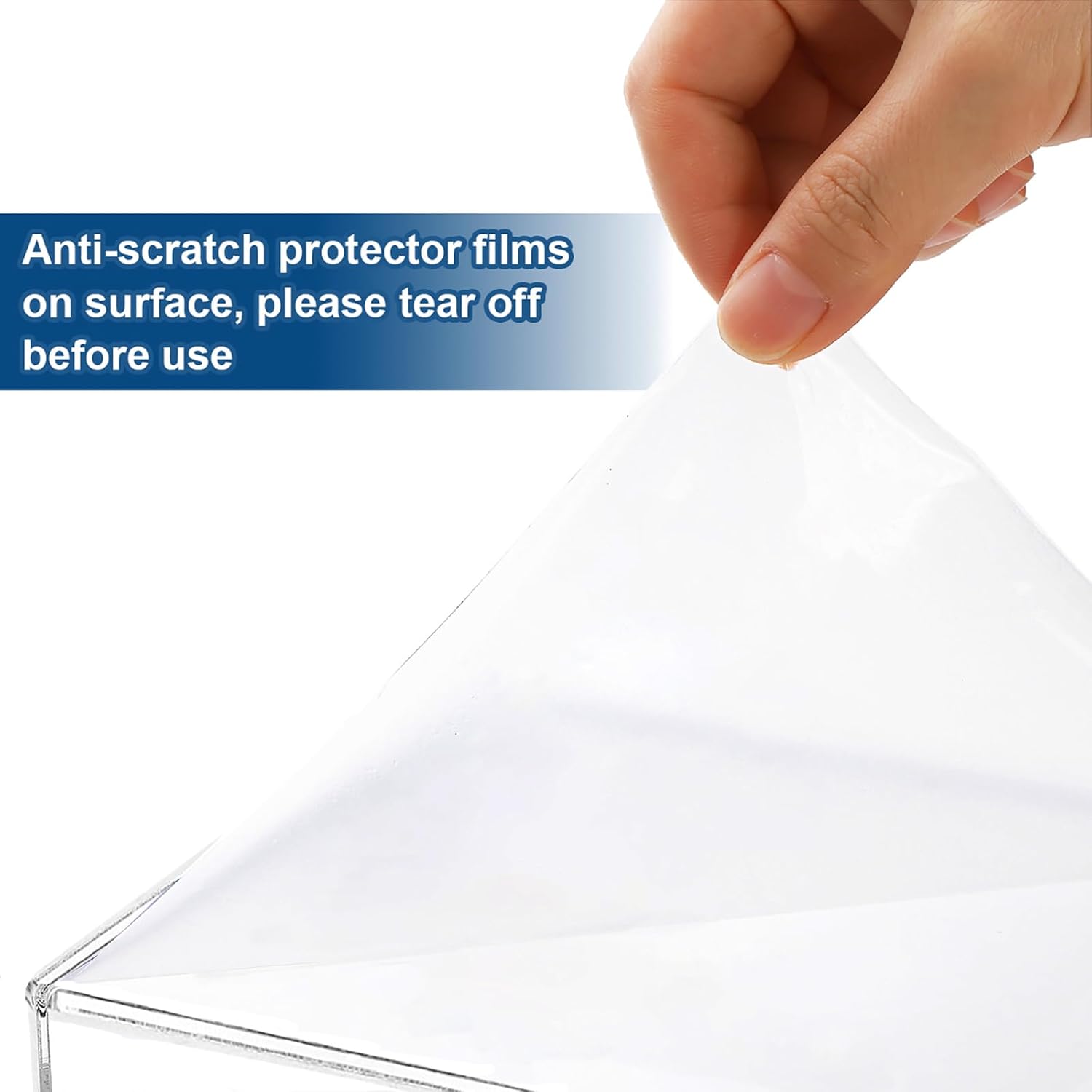 12" Lx5 Wx3.3 H 5mm Thick Small Display Risers Stand Acrylic Showcase / Clear / Set of 2