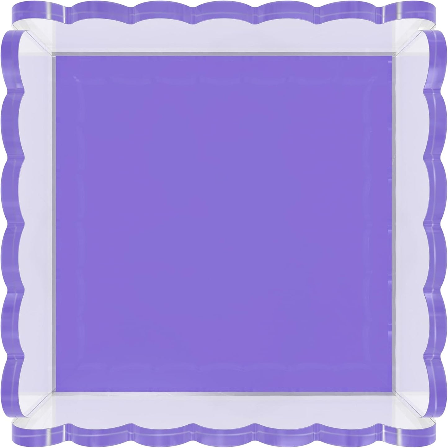 Scalloped Acrylic Tray / Purple / 8 x 8