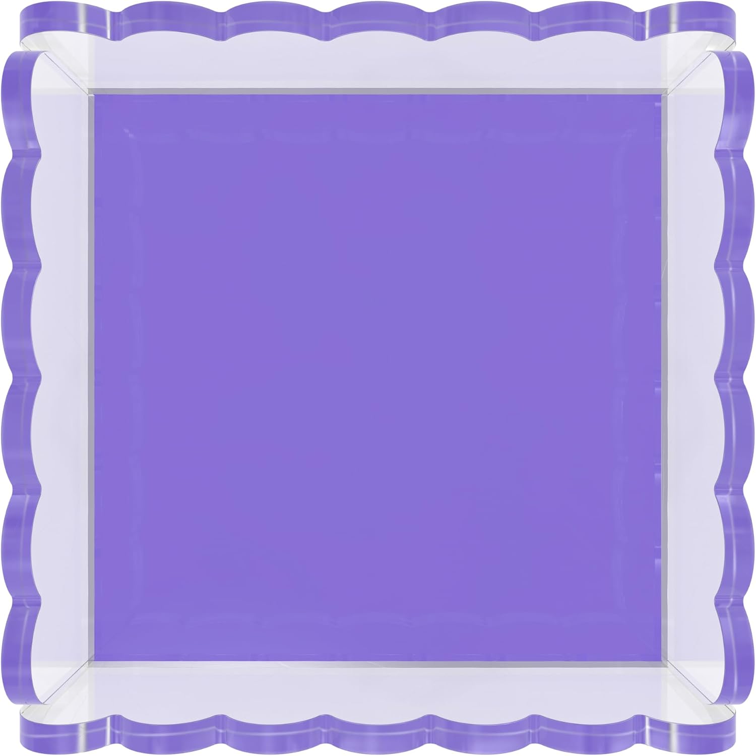 Scalloped Acrylic Tray / Purple / 8 x 8