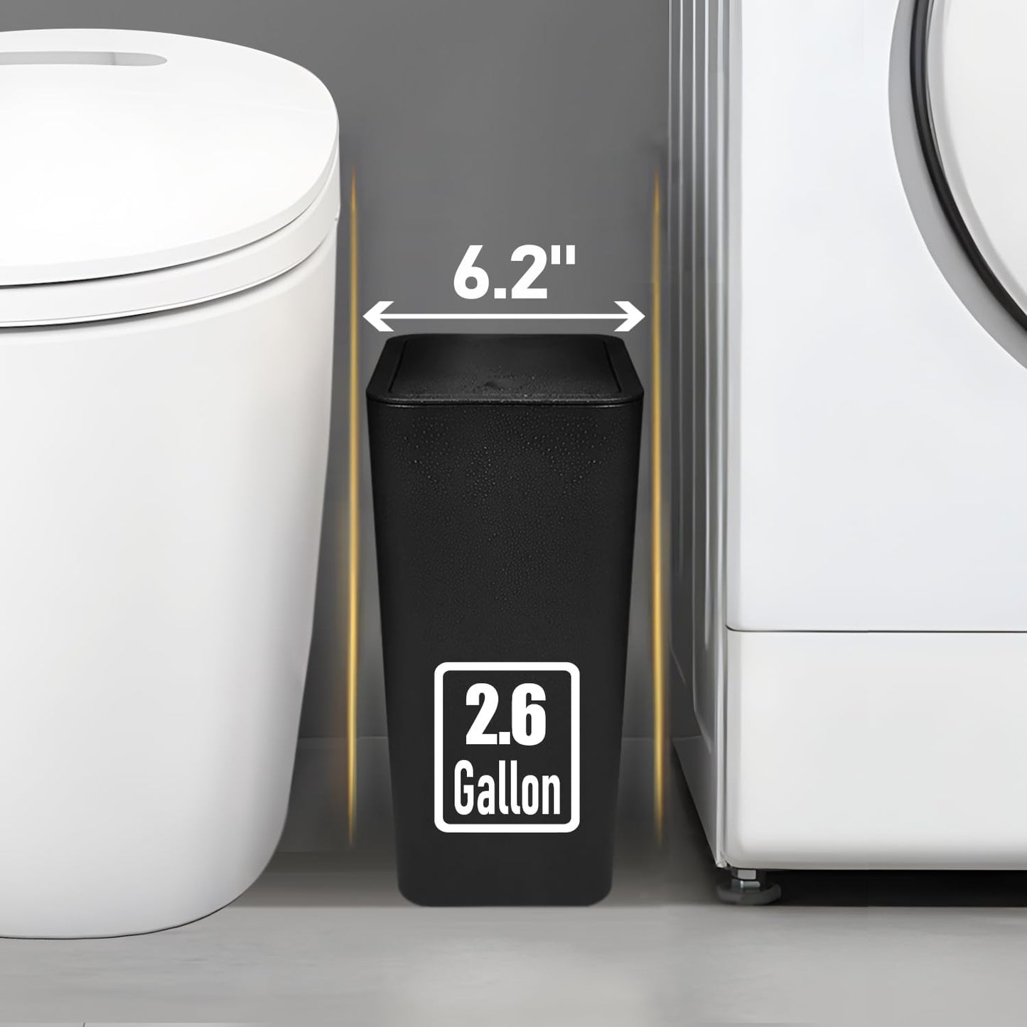 Small Trash Bin Waste Basket / Black