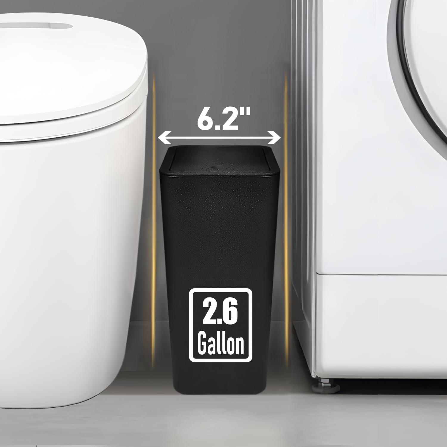 Small Trash Bin Waste Basket / Black