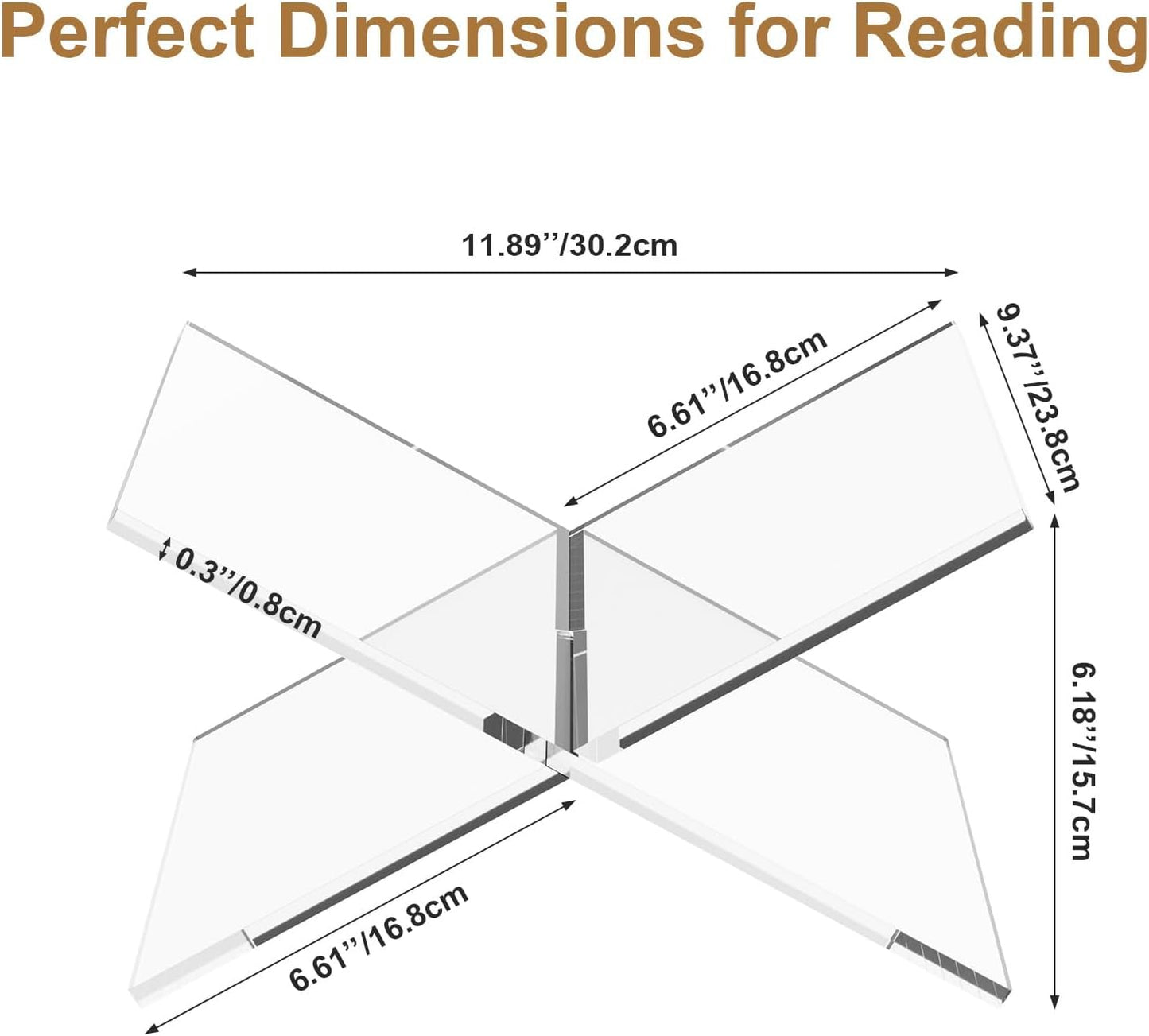 Acrylic Book Stands / Clear / 13 x 9.4 x 6