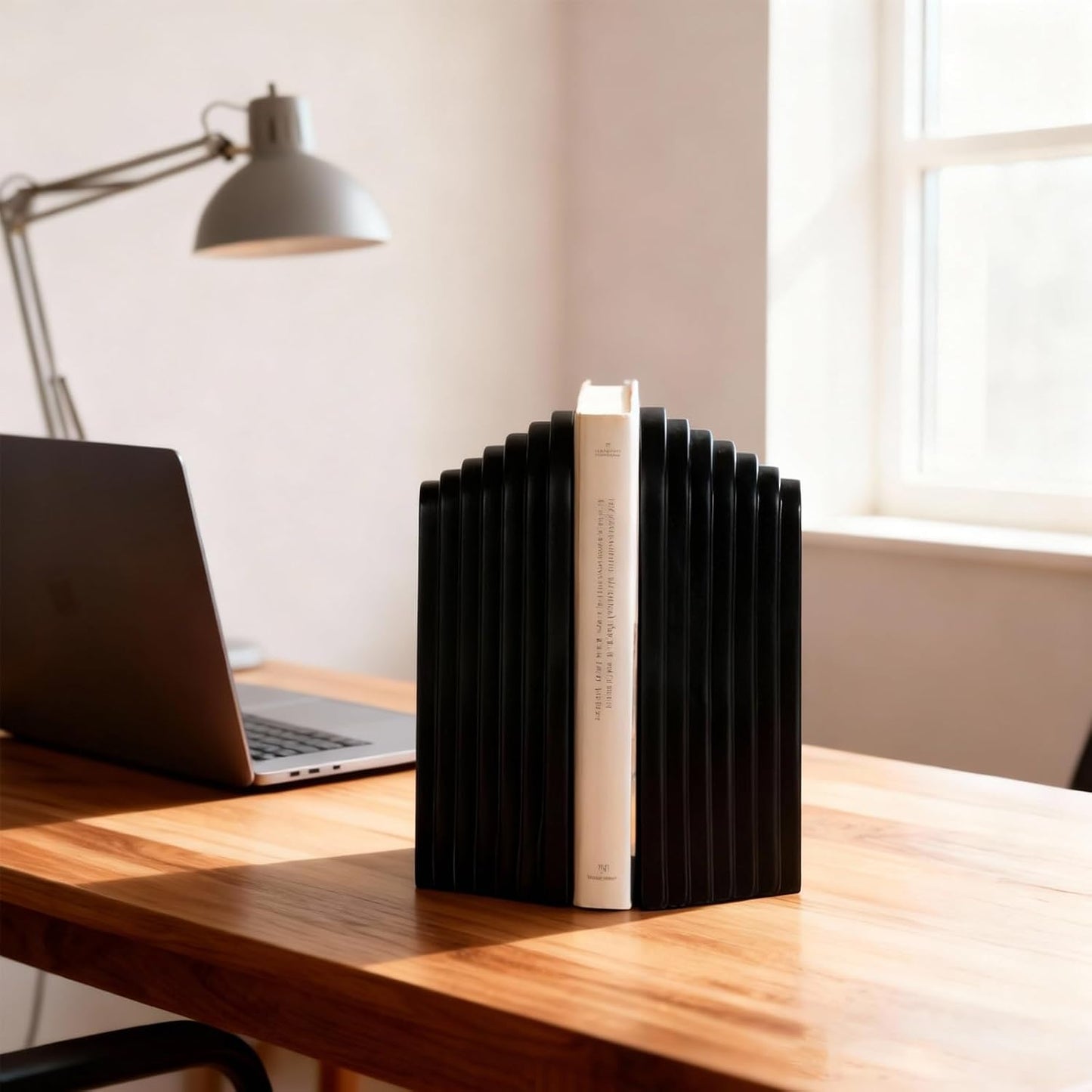 Modern Matte Decorative Book Ends / Black