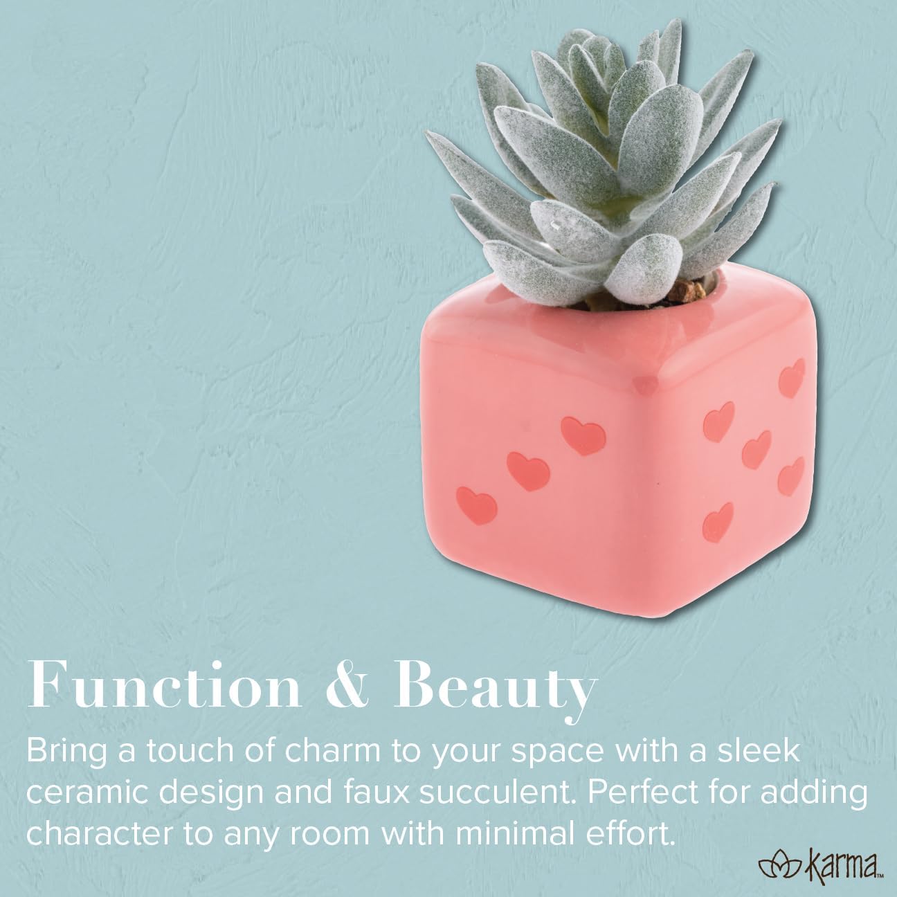 Faux Mini Succulent Plant / Books