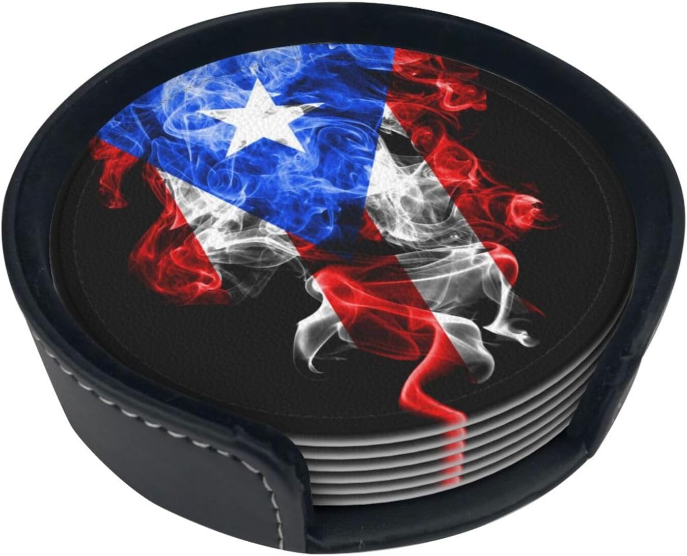 Holder / Coaster for Drinks / Puerto Rico Flag / Set of 6