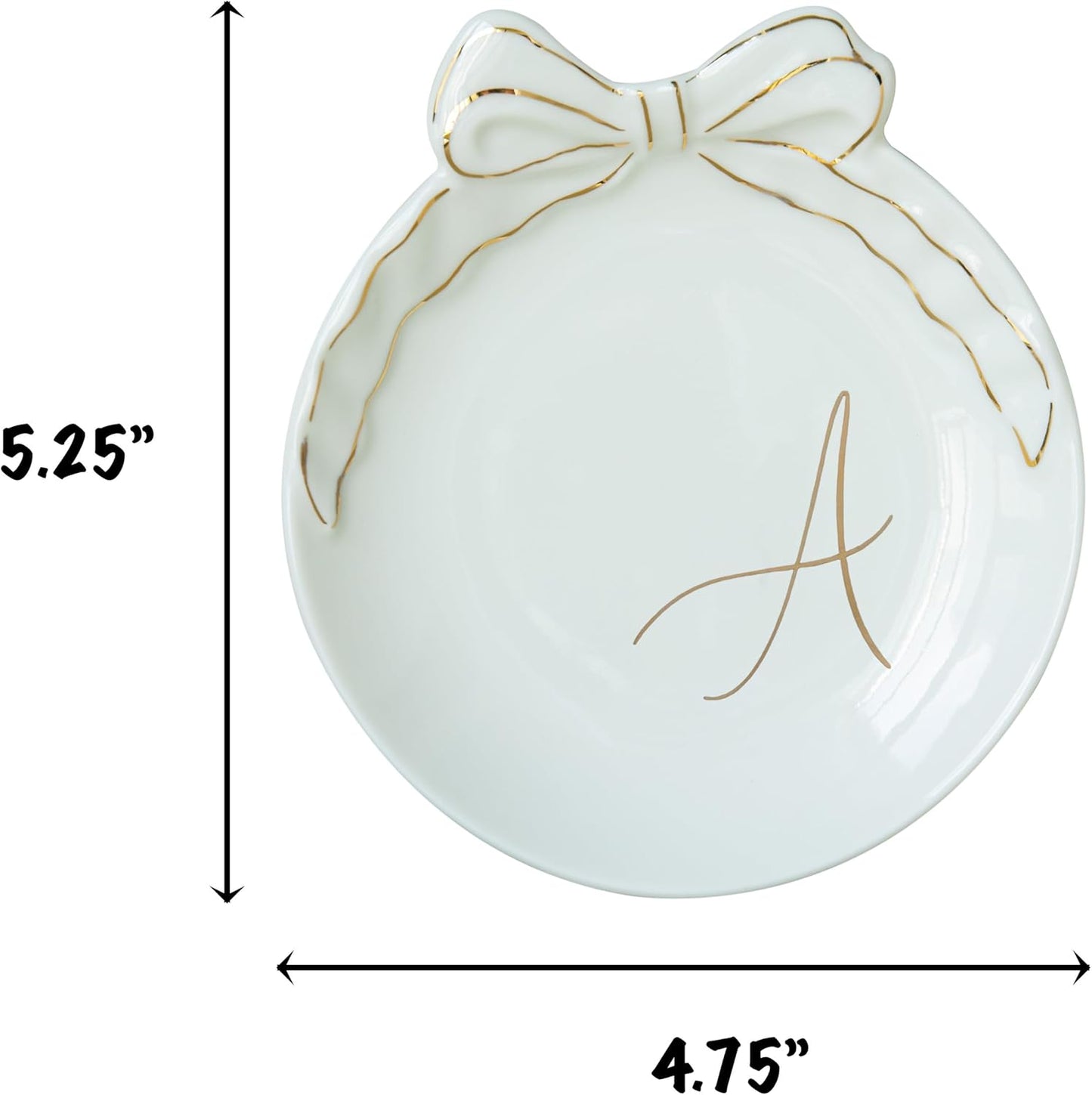 Custom Initial Ceramic Jewelry Tray / A