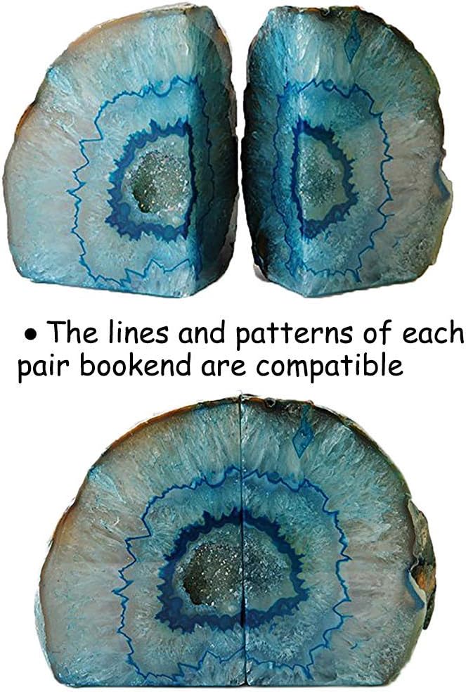 Bookends Agate Decorative Book Ends / Dyed Teal / 3-4LBS
