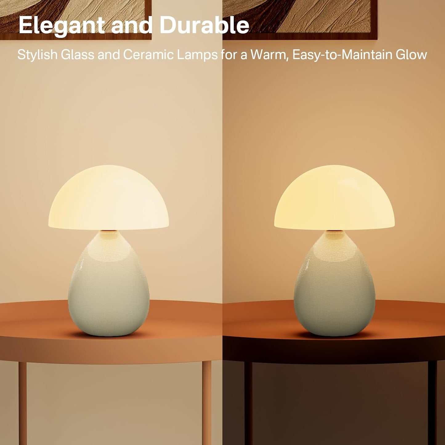 Mushroom Lamp Table Lamp / Cream-ice Crackle