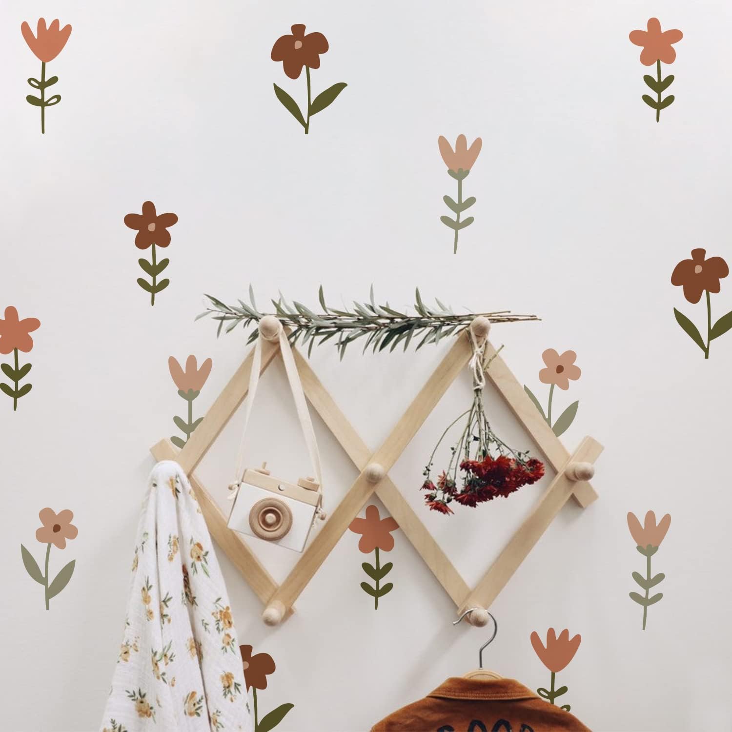 Nursery Wall Stickers Boho Kids Room Decor Girls Bedroom Removable / C / 8.28*5.83 Inches*12 Sheets