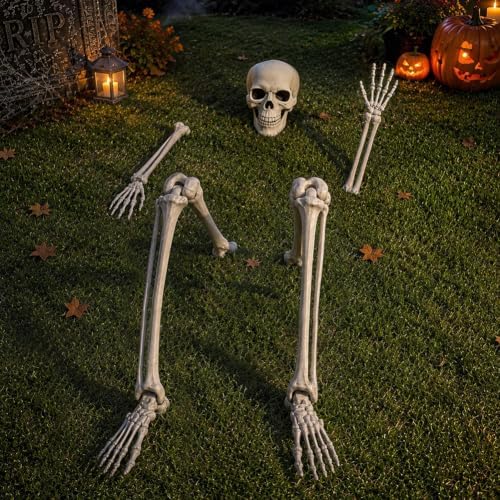 5Pcs Halloween Skeleton Decorations Groundbreaker Yard Stakes Lawn Garden