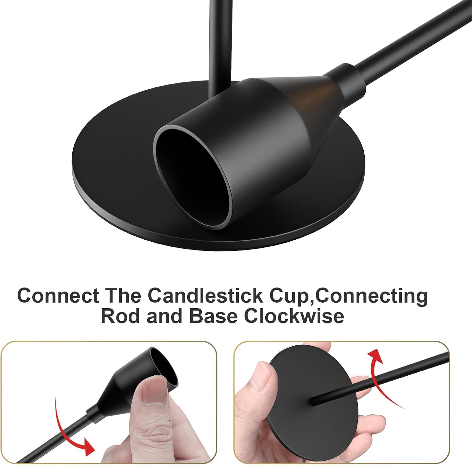 NLBTW Black Taper Candle Holders Set of 6, Metal Candlestick Holders for Table or Mantel Decor Centerpiece, Candle